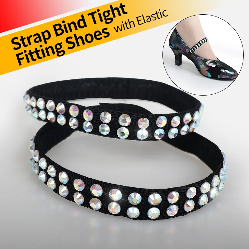 

Doubl No Tie Shoelace Round Tight Fitting Shoes Elastic Single Shoe Strap Bind with Rhinestones Quick Lazy Lock Shoe Strings