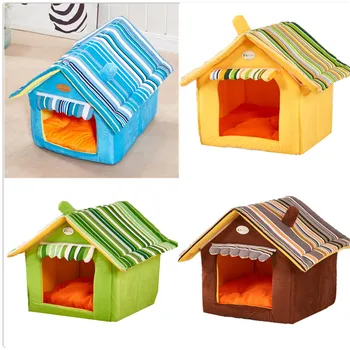 

Dog House Fashion Striped Removable Cover Mat Dog Beds For Small Medium Large Dogs Pet Products House Pet Beds Cat dropshipping
