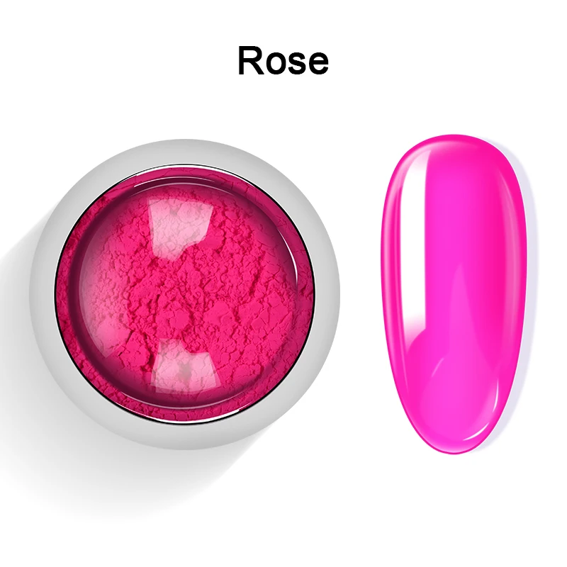 rose 1 коробка, неоновая пудра для ногтей, тени для век, пигмент, матовая Минеральная Пудра для ногтей, макияж, мерцающие Сияющие тени для век - Цвет: rose