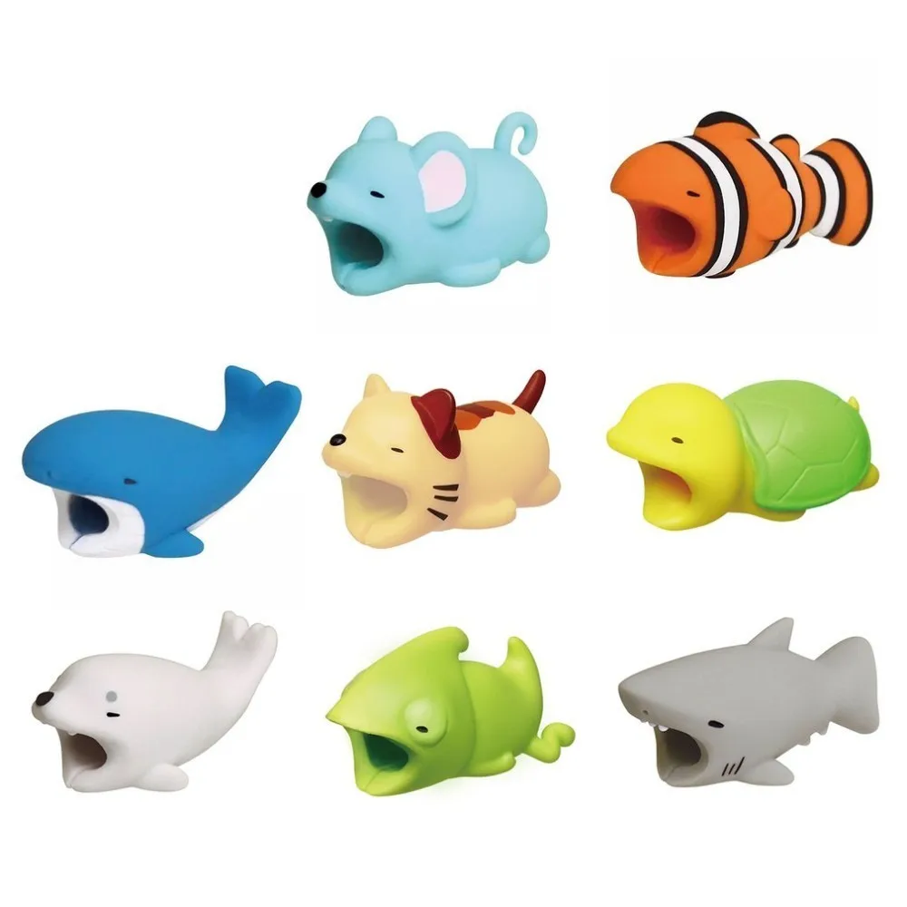

Cute Animal Cable Protector Bite For Iphone Cable Protector Biter usb Dog Panda Animal Mobile Phone Connector Accessory
