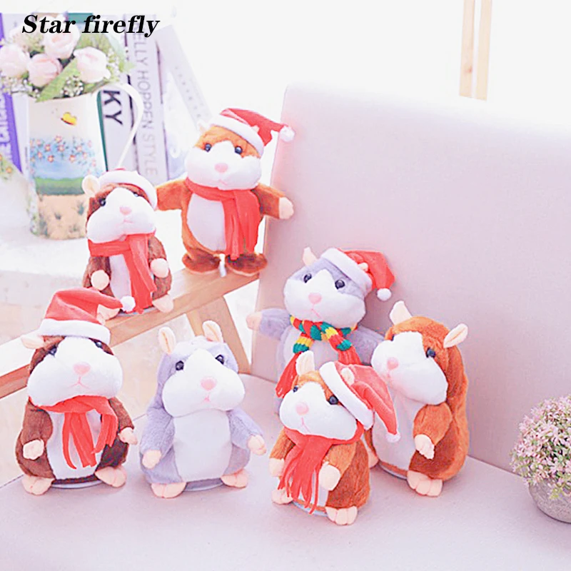 

Promotion 15cm Lovely Talking Hamster Speak Talk Sound Record Repeat Stuffed Plush Animal Kawaii Hamster Toys For Children Gifts