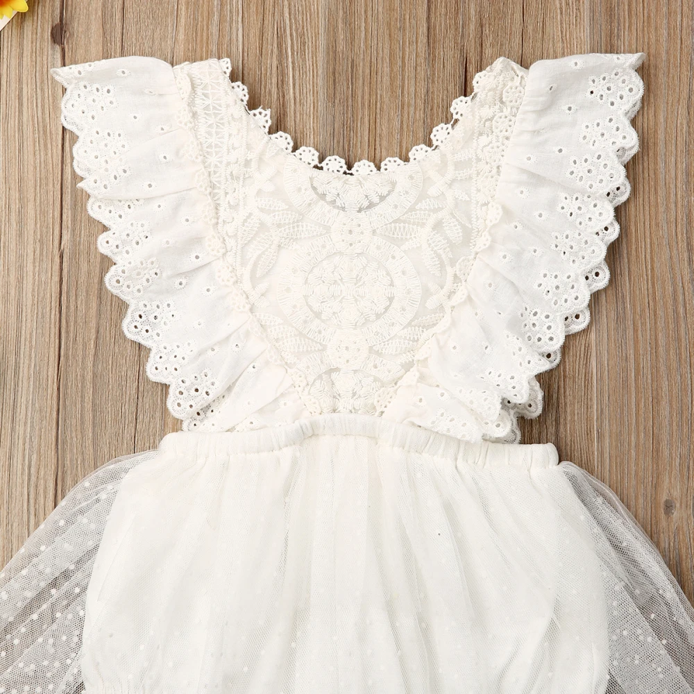 Newborn Baby Girl Princess Clothes Flower Lace Romper Jumpsuit Tutu Outfit One-Pieces Baby Girls Summer Clothing 0-24 Months baby rompers baby jumpsuit cotton jumpsuit baby clothing