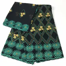 Высокое качество, Африканская Хлопковая кружевная ткань, новейшая швейцарская вуаль, швейцарская ткань Dubric с камнями для женского платья