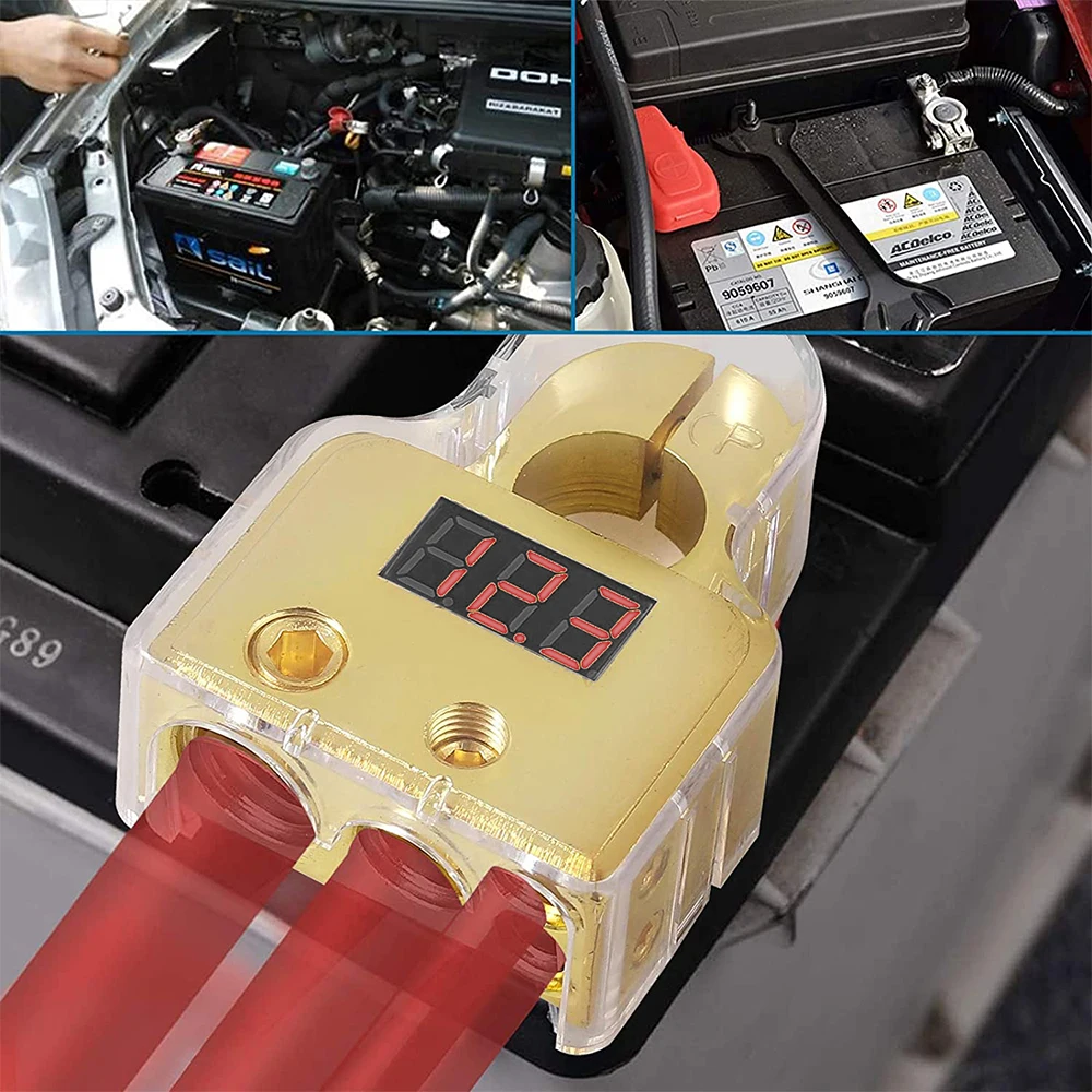Flaconi 2 Pezzi Morsetti Batteria Auto,Connettori di Batteria Positivo e Negativo,con Bullone M8,Accessori per Autos,Adatti per Una Varietà di Motocicli,Auto,Camion,Barche,ATV,Caravan,Camper,ecc