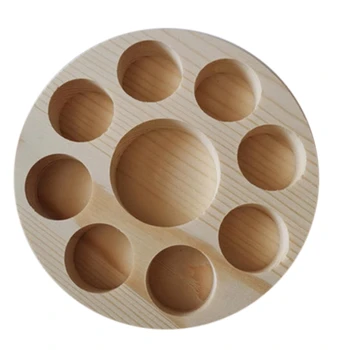 

Storage Essential Oil Box Display Stand Swing Table Round One-Layer 9-Cell Glass Bottle Cosmetic Finishing Base