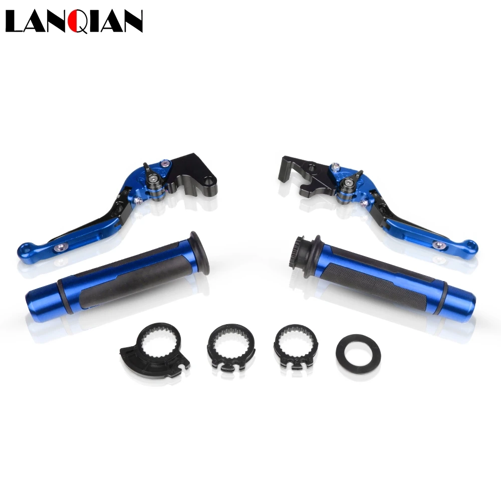 Аксессуары для мотоциклов CNC Регулируемые тормозные рычаги сцепления и ручки с логотипом для SUZUKI SV1000 2003 2004 2005 2006 2007 - Цвет: BKBUBKBU