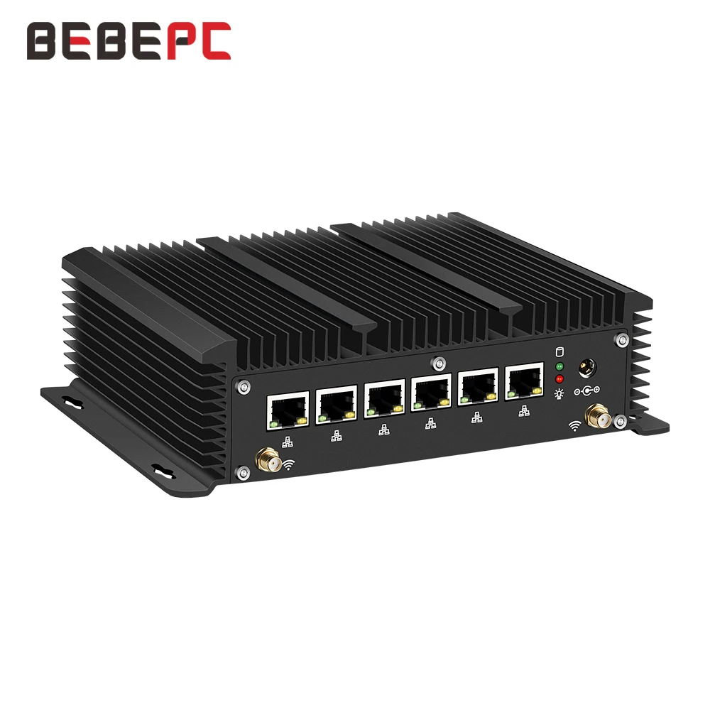 

BEBEPC 6 LAN Firewall Mini PC Router 4G Core i5 10210U 7200U Celeron 3865U J1900 Windows 10 Pfsense Server Industrial Computer