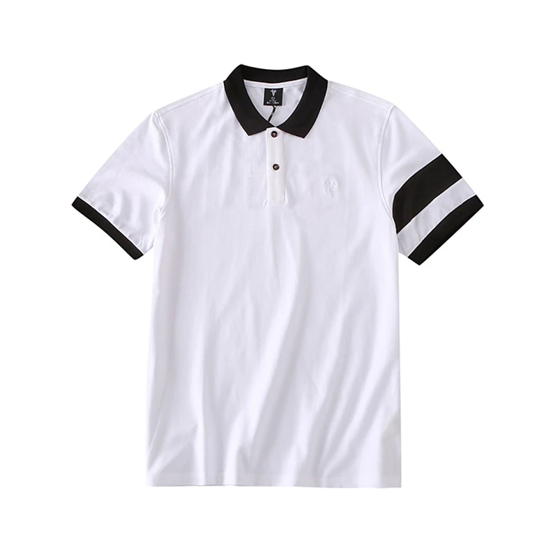 

Japanese Harajuku Side Slit Polo Shirt for Men Urban Boys Summer Casual Patchwork Short Striped Sleeve Polo Shirts Plus Size