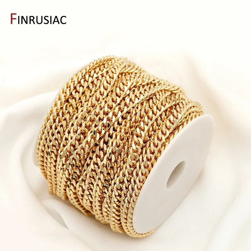 Gold Plated Chain Jewelry Making Metal Cuban Chain Jewelry Making