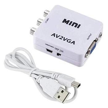 

Mini HD AV2VGA Video Converter Convertor with 3.5mm o AV to VGA Converter Conversor for PC to TV HD Computer to TV