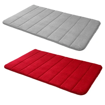 

2x 40x60 cm Bathroom Bath Mats (Grey&Dark Red)