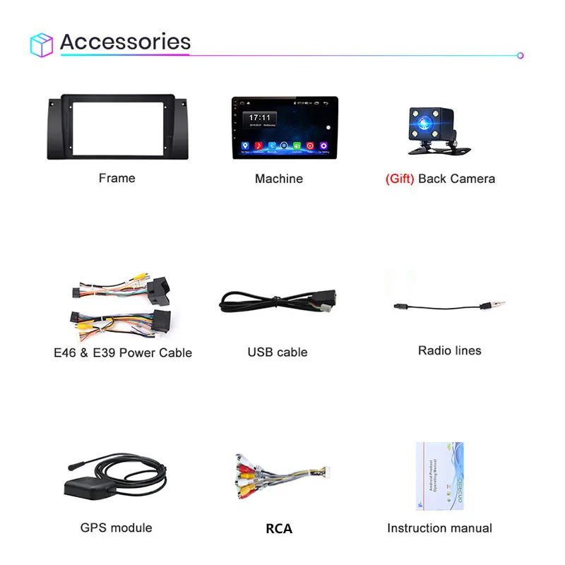 ڵ  Ƽ̵  ÷̾, BMW 5 E39 E53 X5 1995-2001 2002 2003 2004 2005 2006 ׺̼, GPS 2 din, 4G ȵ̵ 10