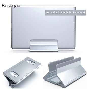 

Besegad Vertical Laptop Stand Adjustable Cooling Support Bracket Base Mount for Apple MacBook Pro Mac Book Lenovo Tablets Holder