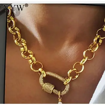 

Lock Up Pendant Necklace Women Chain Necklaces Exaggerated Punk Lock Necklace Gold-Plated Necklace For Female Daily Wear