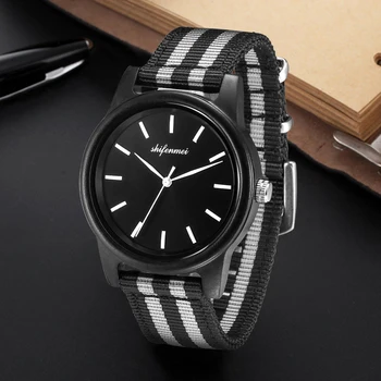 

Shifenmei Men Quartz wooden watch Men Nylon Band New Designs Business Timepieces Quality Black Wristwatch Relojes Hombre montre