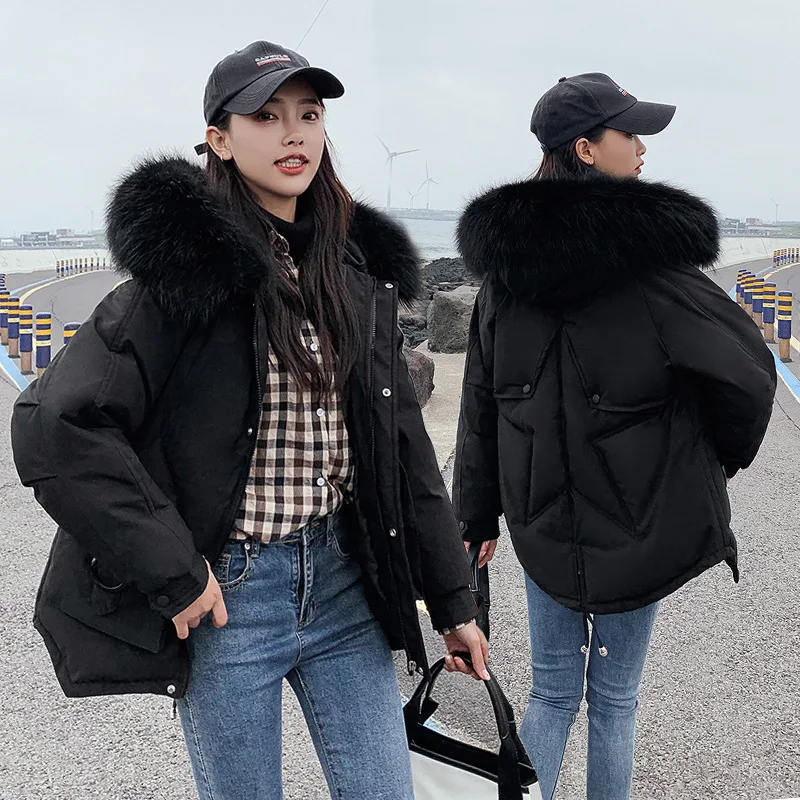 

Autumn & Winter New Style Korean-style Fashion down Jacket Cotton-padded Clothes Mid-length Slim Fit Cotton-padded Clothes Women