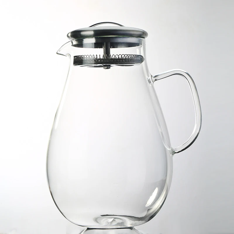 B 2L kettle 2Л бытовой чайник взрывозащищенный жаростойкий холодный чайник стеклянная чашка для прохладной воды большая емкость сока галстук горшок набор - Цвет: B 2L kettle
