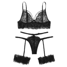 Нижнее белье Teddy Lingeries модное сексуальное женское кружевное подвязка с ресничками стринги цветочный v-образный вырез комплект нижнего белья Badydoll нижнее белье# ZA