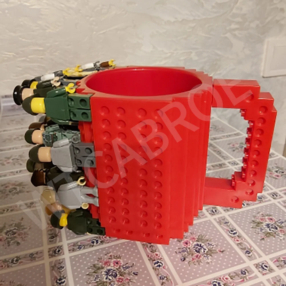 360ml Cute Coffee Travel Tea Mug Lego Compatible Build-On Brick