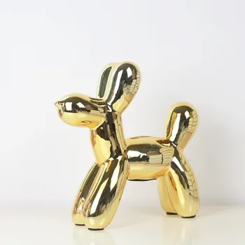 

Drop shipping Nordic Ceramic Animal Balloon Dog Figurines Piggy Bank Crafts Creative Dog Miniature Ornaments Home Decor