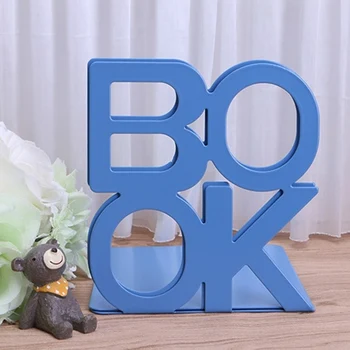 

2 Pcs/Set Creative High Quality Alphabet Shaped Metal Bookends Iron Support Holder Desk Stands For Books 12.5*13*14cm