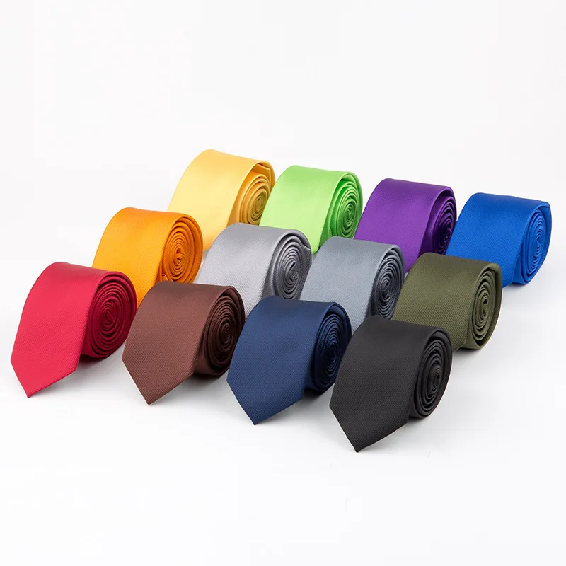 

Sitonjwly 6cm Handmade Skinny Neck Ties for Men's Solid Color Necktie Accessories Business Cravat Wedding Party Gift Custom Logo
