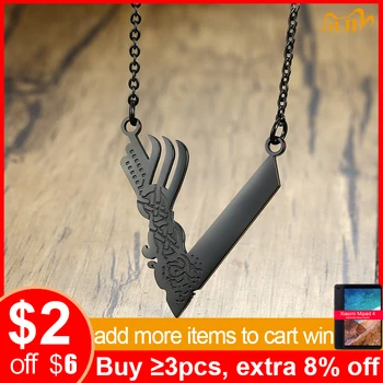 

Vnox Viking Amulet Necklace Stainless Steel Men Necklaces Nordic Scandinavian Jewelry