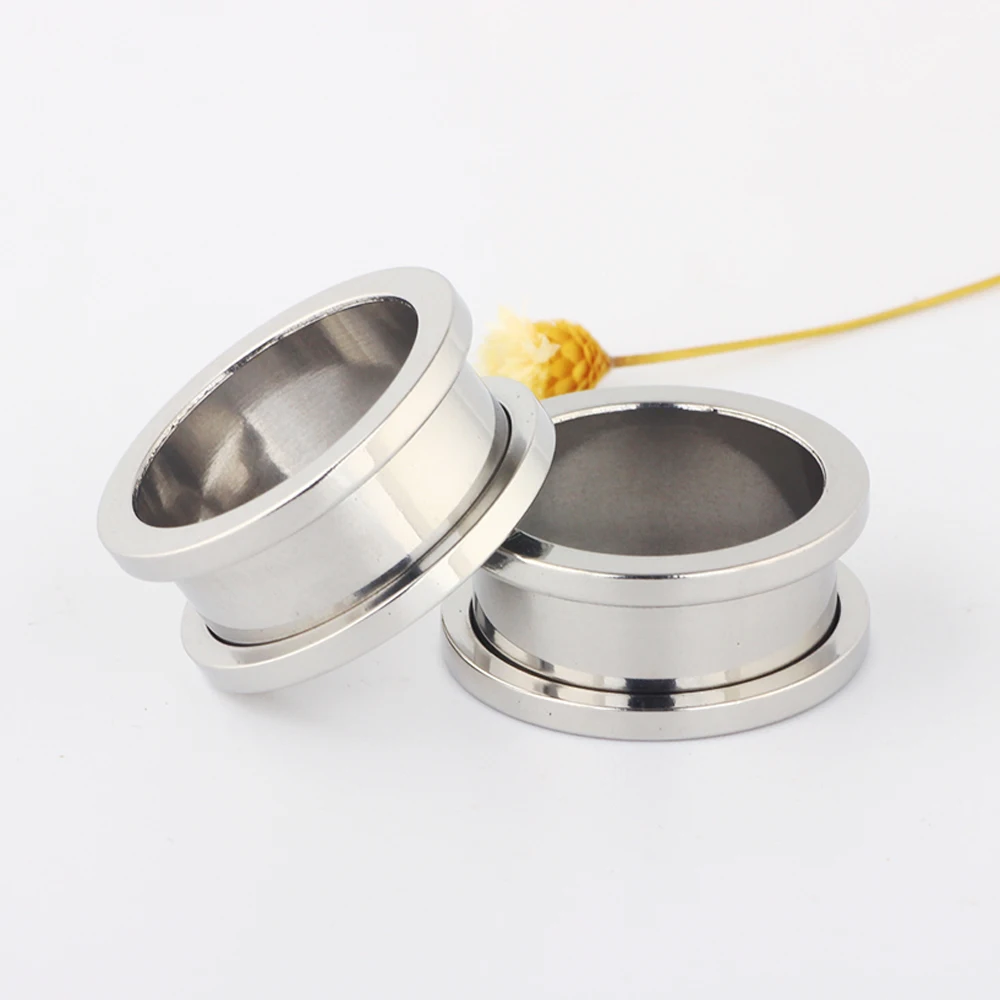 1.6-25mm Big Ear Gauges Wholesales Ear Piercing Flesh Tunnel Earrings Stretcher Expander Screw Silver Tunnels For Ear Plug kIT