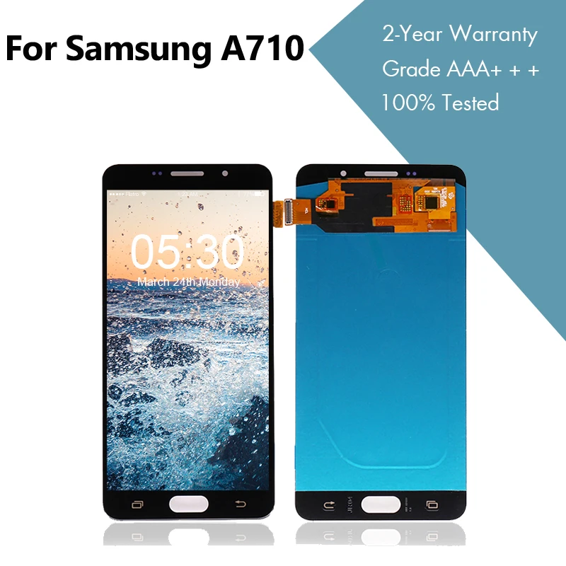 10 шт./лот для samsung для Galaxy A7 A710 ЖК-дисплей с сенсорным экраном дигитайзер сборка A7 A710 ЖК-экран