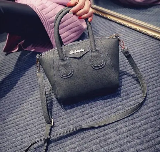 Модные новые сумки высокого качества из искусственной кожи, женская сумка в Корейском стиле, Женская мини сумка на плечо со смайликом - Цвет: Gray