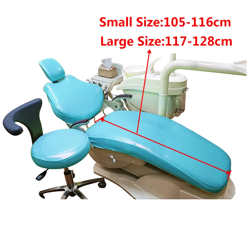 Aries Outlets 4pcs/Set Protective Full Dental Chair Cover Advanced Milk Silk Composite Film Waterproof Material TPU Large Size, Blue