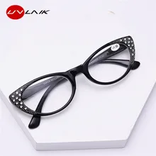 UVLAIK очки для чтения «кошачий глаз» женские Алмазные пресбиопические Роскошные оптические очки для дальнозоркости женские очки