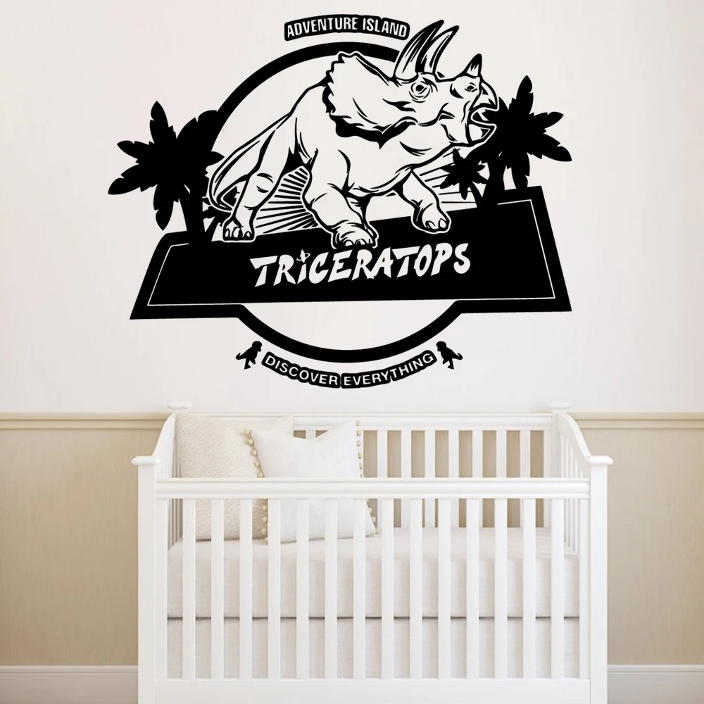 

Diy Triceratops Wall Art Decal Wall Stickers Pvc Material Decor Living Room Bedroom Removable Decoration Accessories