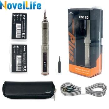 

ES120 Mini Precision Cordless Electric Power Screwdriver Smart Gyro Motion Contro PH00 SL2 4mm Hex Screw Bit with Portable Pouch