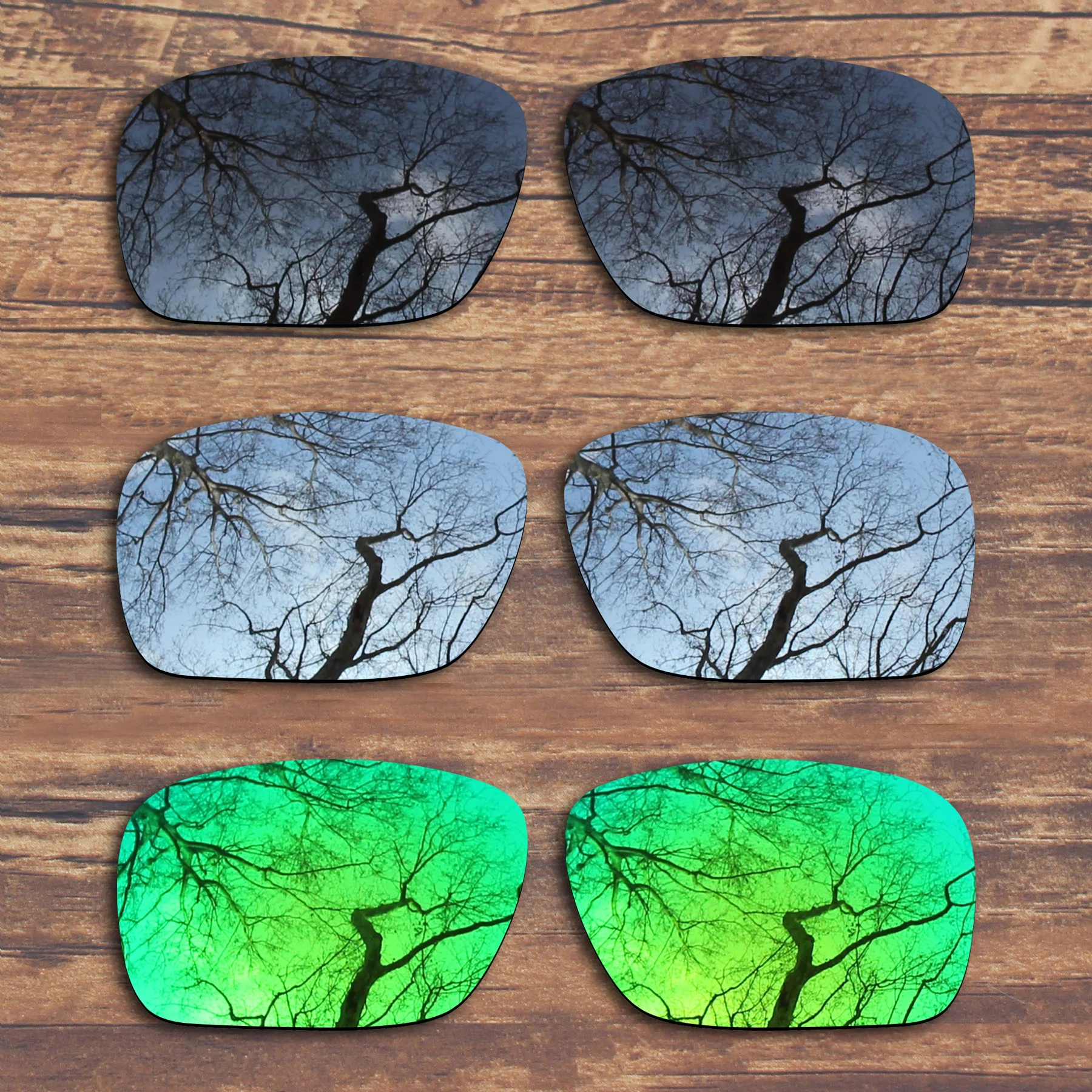 

Millerswap 3 Pairs Black.Silver.Green Polarized Replacement Lenses for Oakley Holbrook OO9102 Sunglasses