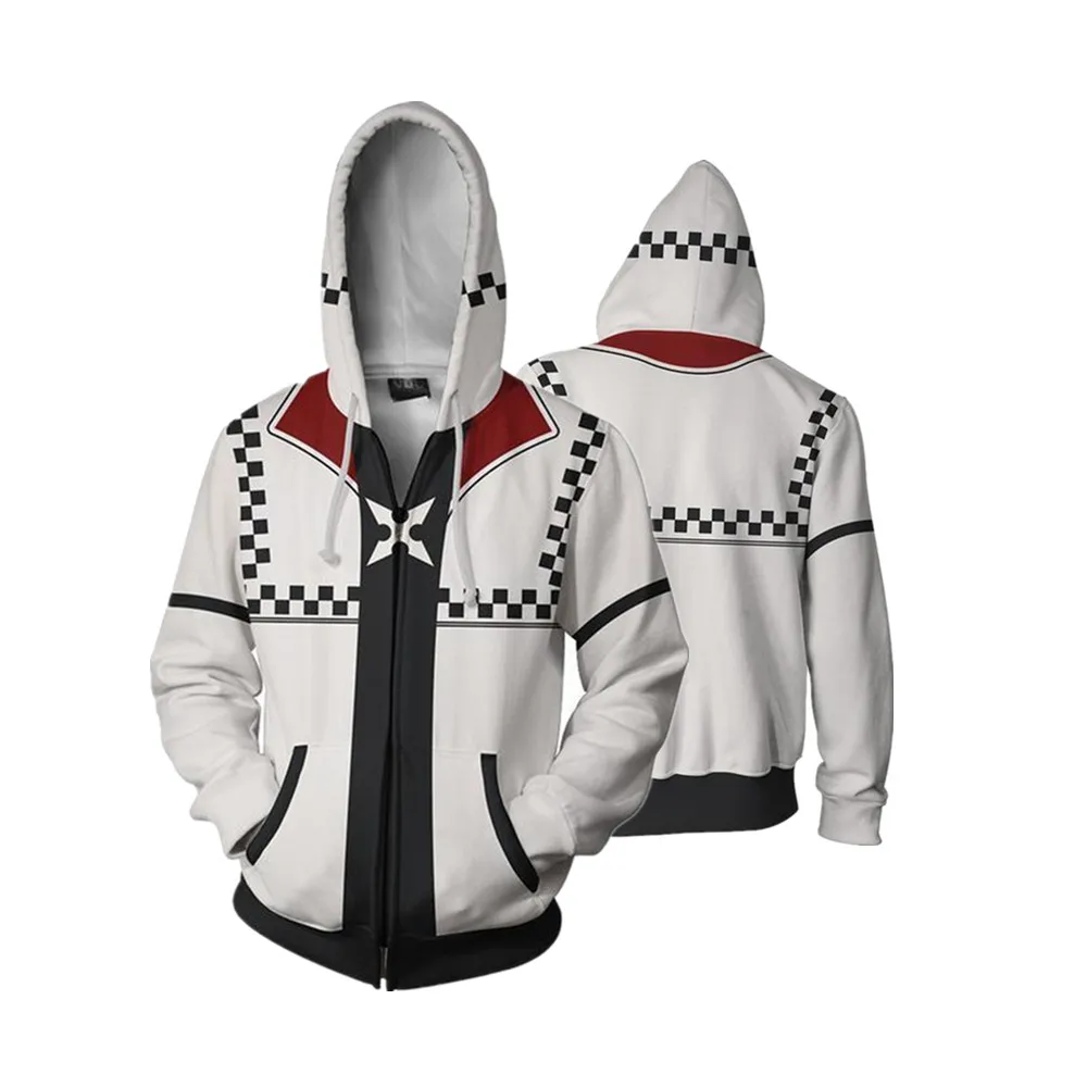 Игра Kingdom Hearts Sora Riku полная молния тонкие мужские толстовки пуловер для косплея забавное пальто куртка унисекс модный Джемпер Толстовка