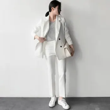 

2020 Spring Women's Fashion Classic Striped Suit Suits Female Korean Version Of The Professional Suit Temperament Two-piece Sets