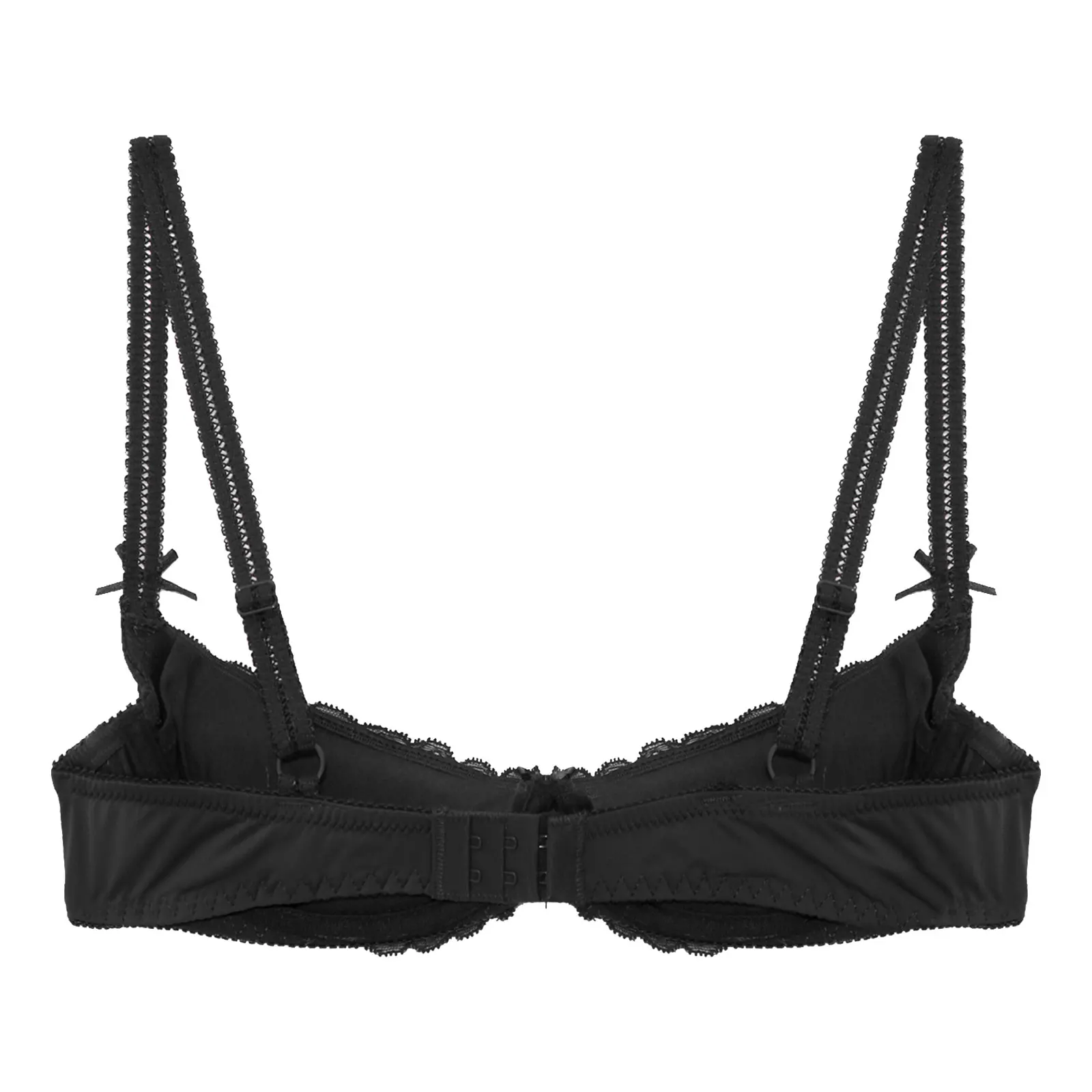 Women Sexy Open Cup Exposed Nipple Bra Push Up Underwire Lingerie Top Adjustable Strap Lace Padded Brassiere Underwear Nightwear