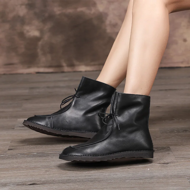 VALLU/ г., зимние женские ботильоны женские зимние ботинки из натуральной кожи винтажные женские теплые ботинки ручной работы на шнуровке с круглым носком