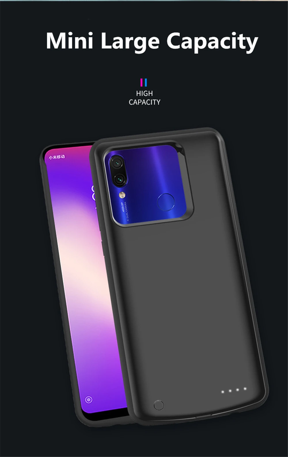 

6500mAh power Cases For Xiaomi Redmi Note 7 Pro Backup Power Bank Charging Case for Redmi Note 7 External Battery Power Case