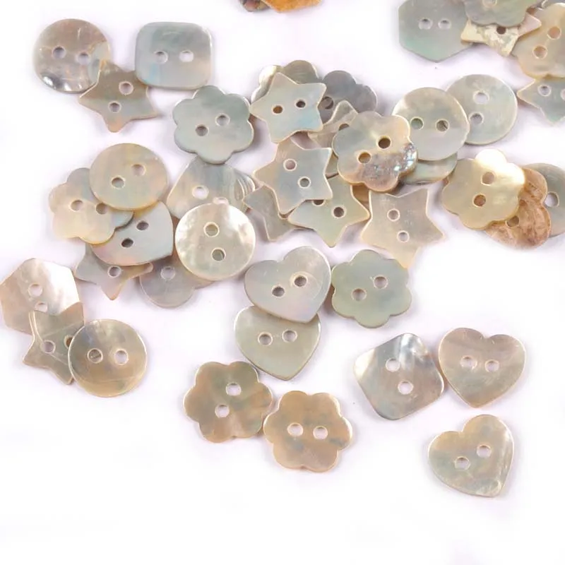 50Pcs/Lot Natural Mother Of Pearl Shell Buttons For Scrapbook DIY Crafts  Clothing Decoration Handmade Home Accessories trs0399