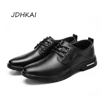 

Men Leather Shoes Casual 2020 Comfortable Lac-up Black Loafers Shoes Business Pu Leather Shoes For Men Shoes Designer Free Ship