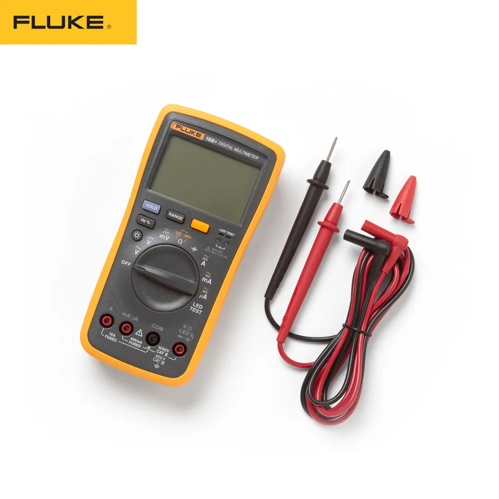 FLUKE 18B+ светодиодный AC/DC напряжение тока цифровой мультиметр и преобразователь переменного тока клещи