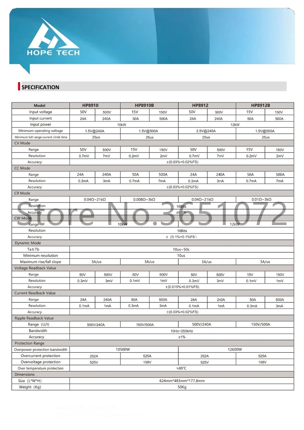 HP8910 программируемая электронная нагрузка постоянного тока с 1200V 240A 10 кВт