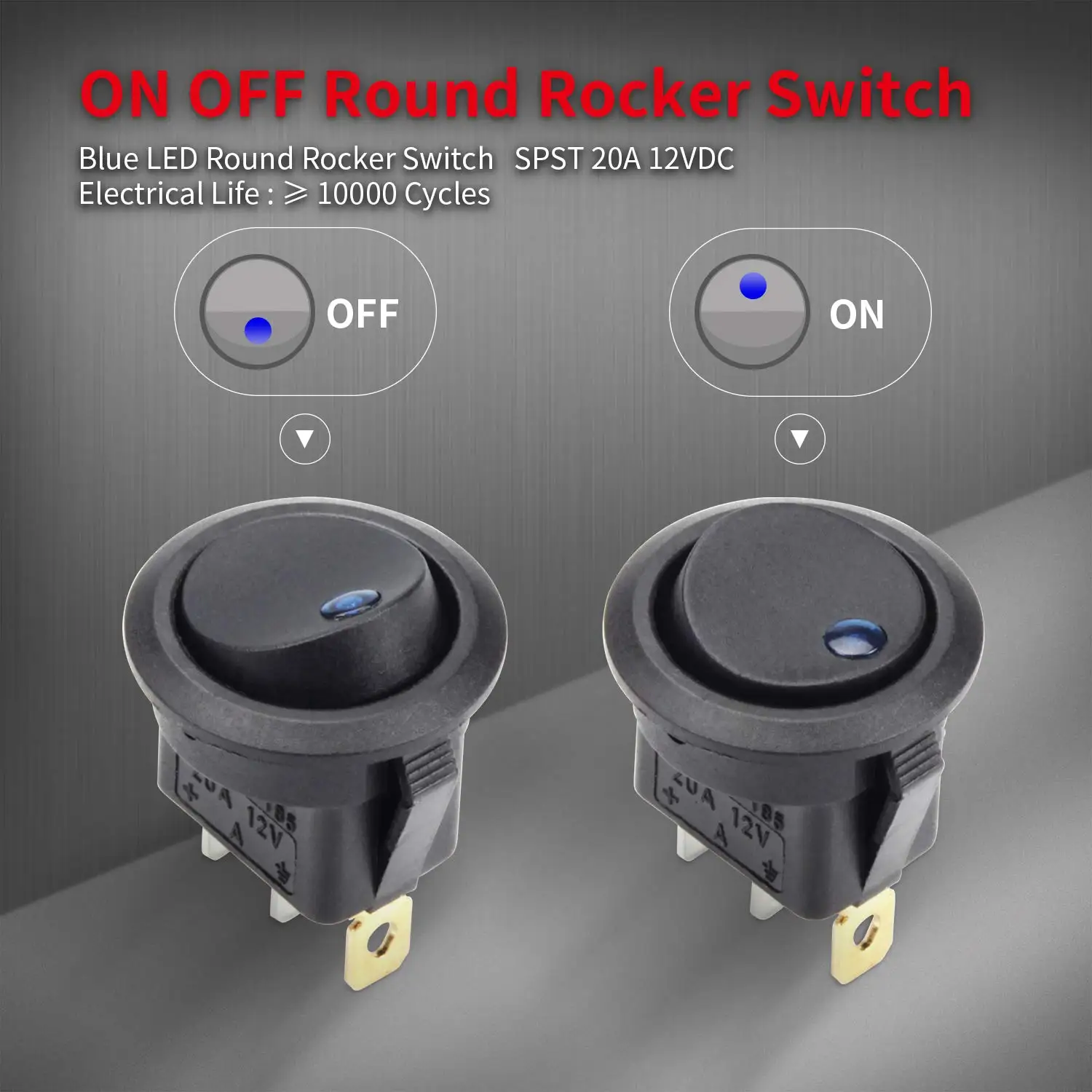 Rocker Toggle Switch Shell Housing 12V LED ON OFF 20mm for Car Truck Golf Cart Dash Panel