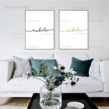 

Inhale Exhale Printable Canvas Painting Posters Nordic Minimalist Prints Modern Bedroom Living Room Wall Picture Pop Art Decor