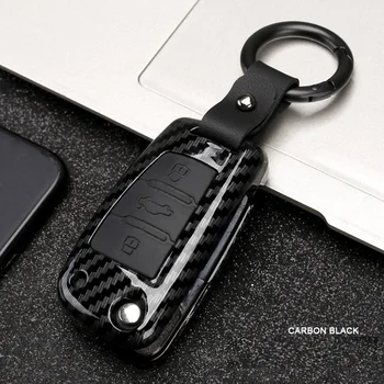 

Carbon fiber ABS Silicone Key Case For Audi R8 A1 A3 A4 A5 A6 A7 A8 Q3 Q5 Q7 C5 C6 A6L 3 Buttons Folding Remote Fob Keychain Bag