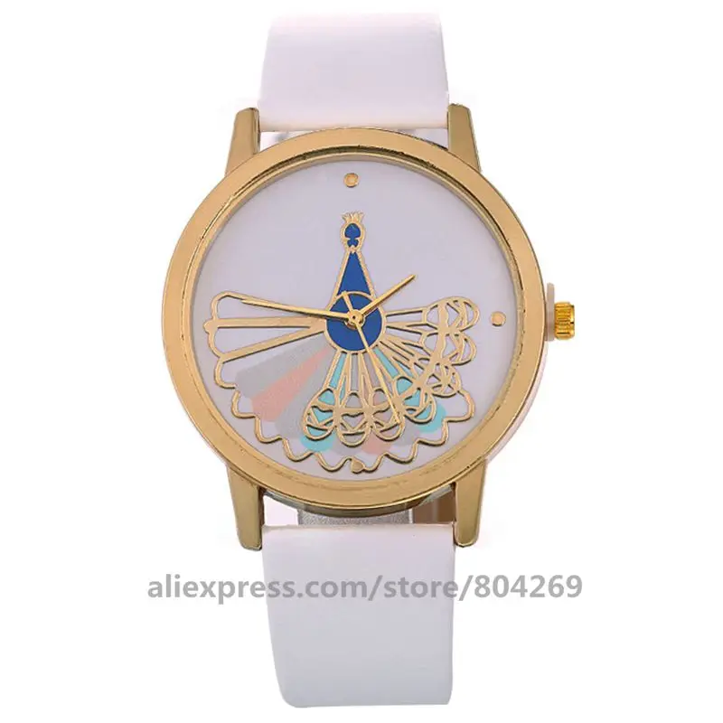 

Ladies Watch New Arrival Women Leather Band Analog Quartz Wristwatch Peacock Pattern Ladies Casual Dress Watches Wholesale