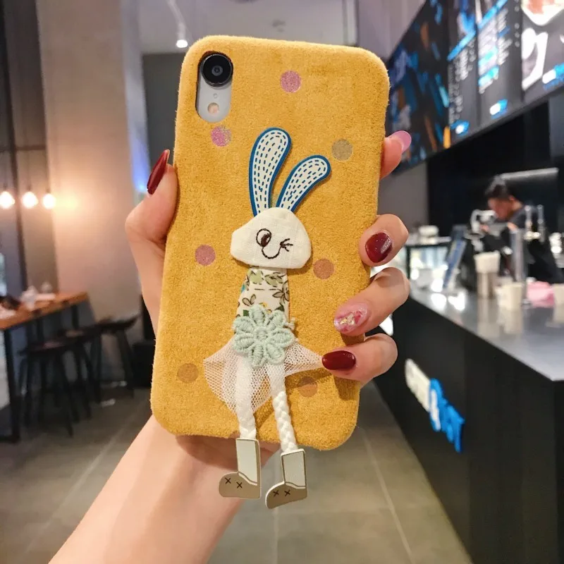 IMIDO роскошный норковый милый чехол для iPhone 11pro max/iPhone X/iPhone 7 8 plus, силиконовый высококачественный чехол, милый чехол с рисунком