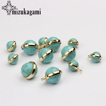 

6pcs/lot Round Ball Tail Extender Imitation Charms Pendant For DIY Fashion Jewelry Bracelet Making Accessories